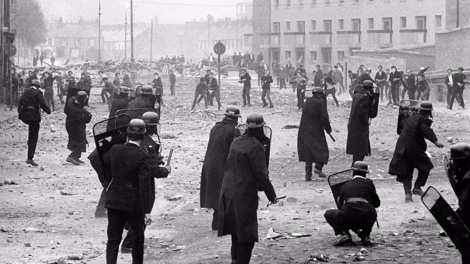 Disturbios que se prolongaron durante tres días en lo que se conoció como la Batalla del Bogside en agosto de 1969.