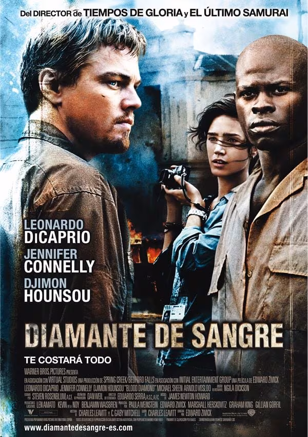 Portada de la película "Diamantes de sangre"
