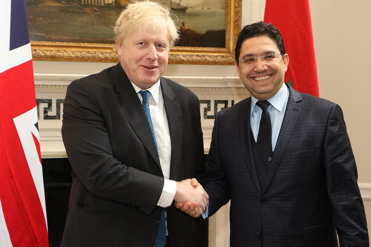 	El ministro de Asuntos Exteriores, Boris Johnson, se reúne con el ministro de Asuntos Exteriores marroquí, Bourita, en Londres, el 3 de mayo de 2018.