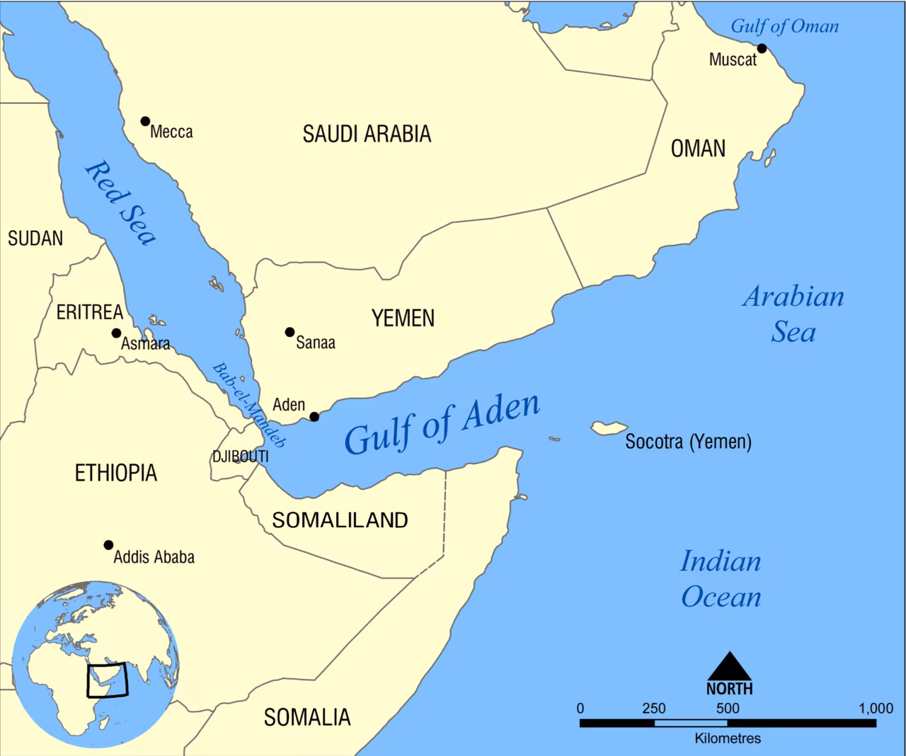  Bab el-Mandeb: corredor Mar Rojo–Golfo de Adén y acceso hacia Suez.