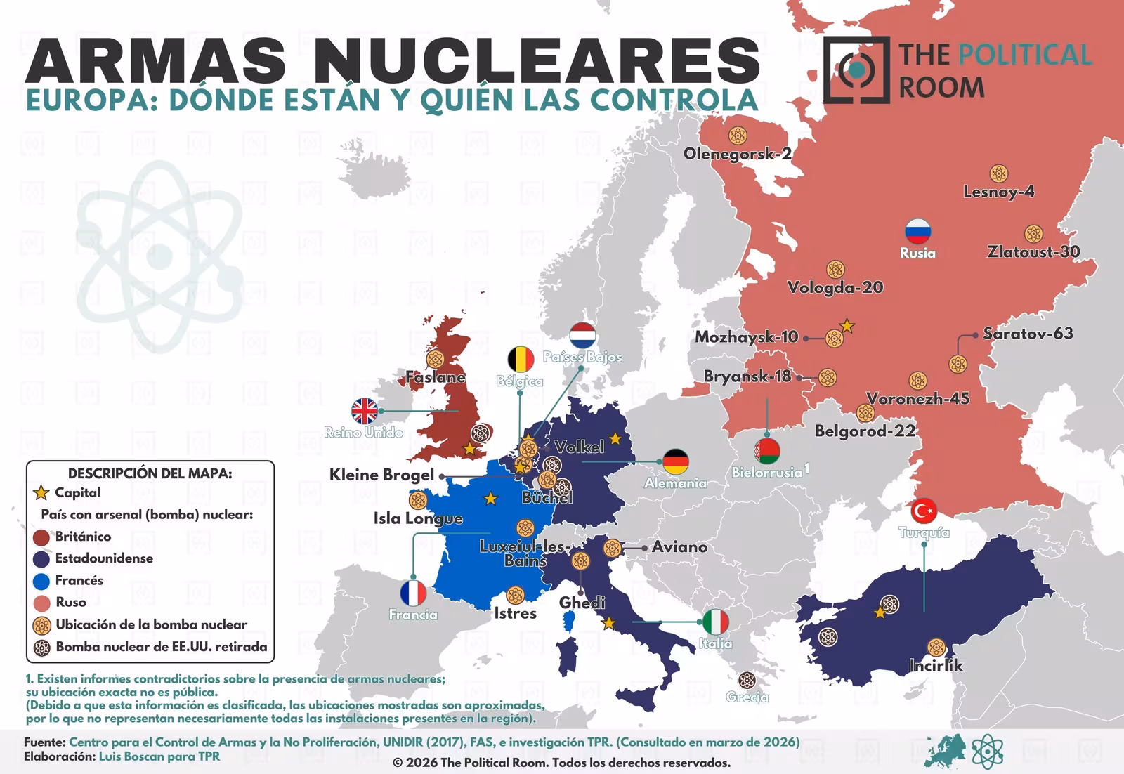 Armas nucleares en Europa (2026)