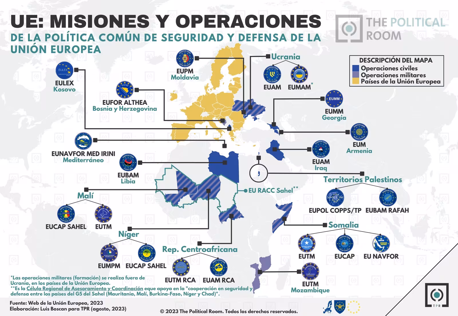 Misiones de la Unión Europea en el mundo (2023)