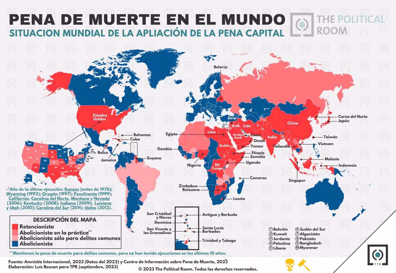 Pena de muerte en el mundo (2022)