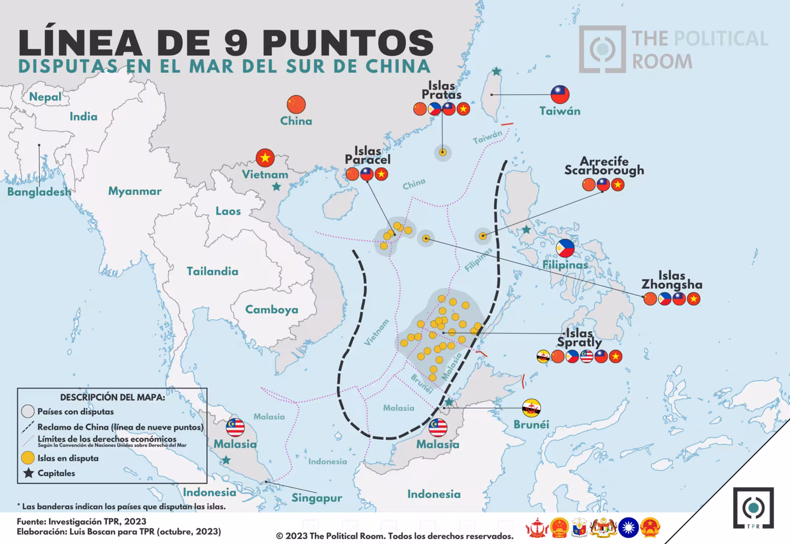 Línea de 9 puntos reclamada por China