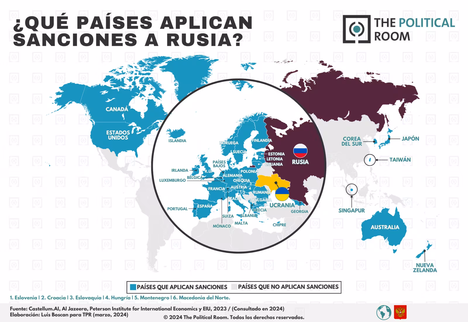 Países que han sancionado a Rusia (2024)