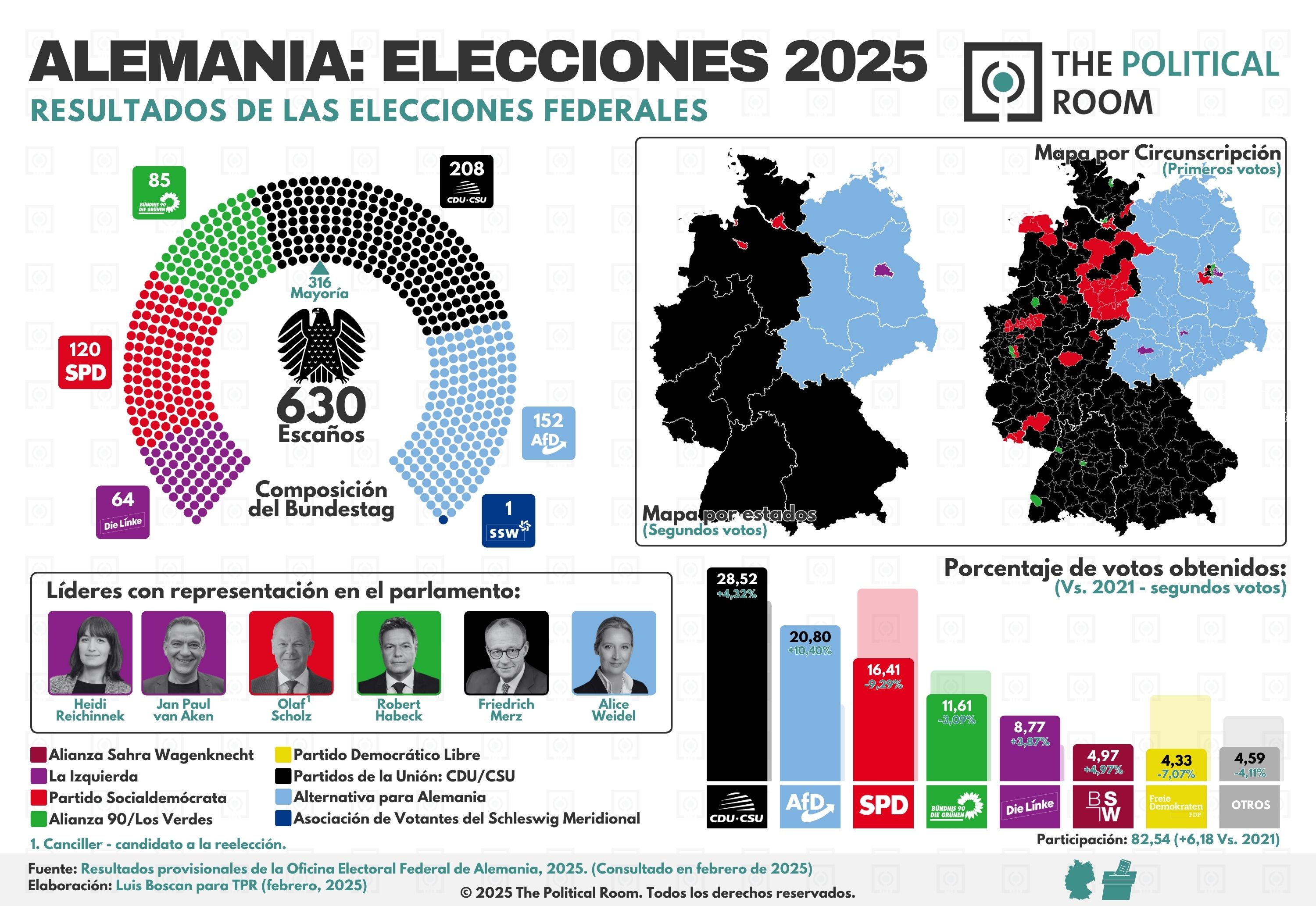 Mapa TPR 70 Resultados de las elecciones federales de Alemania (febrero, 2025).jpg