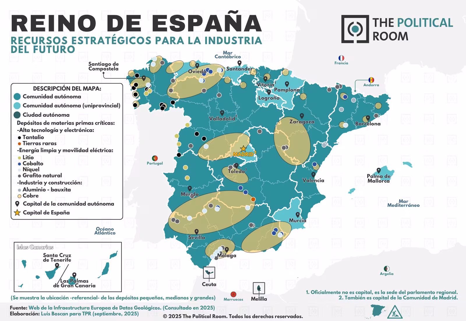 Recursos estratégicos de España: Minerales y tierras raras (2025)