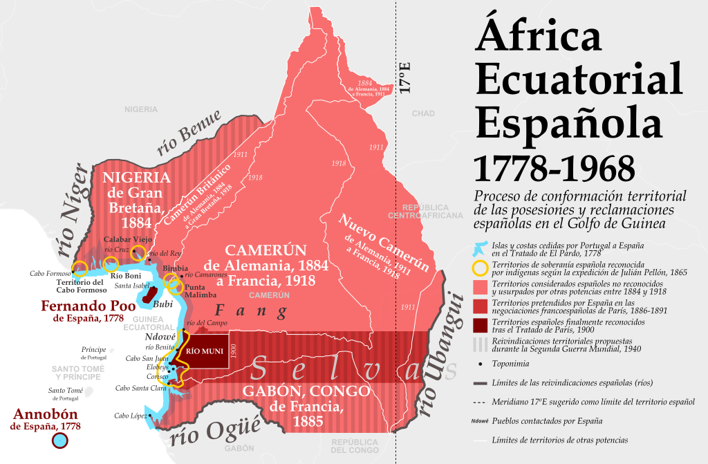 Proceso de conformación territorial de las posesiones y reclamaciones españolas en el Golfo de Guinea, 1778-1968. 