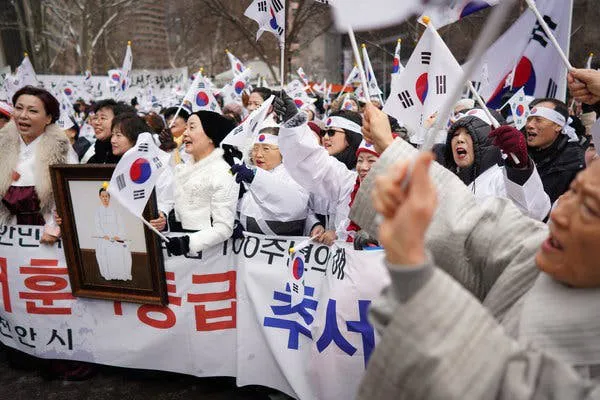 Coreanos celebrando el Movimiento Primero de Marzo en Nueva York. (Fuente Chang W. Lee/The New York Times)