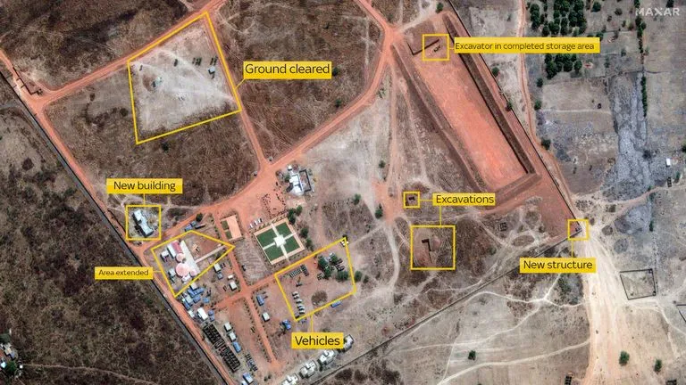 Expansión de la antigua base de Wagner en Mali. Fuente: Sky News