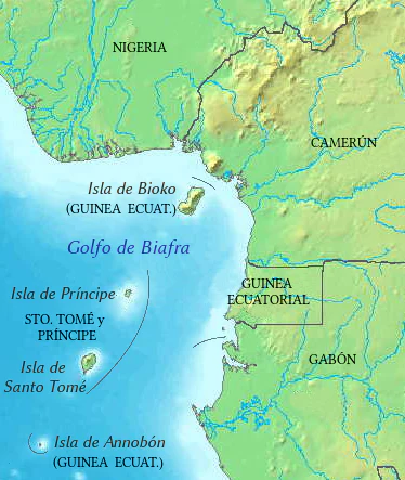 Mapa de Guinea Ecuatorial en Español. Autor: Basquetteur