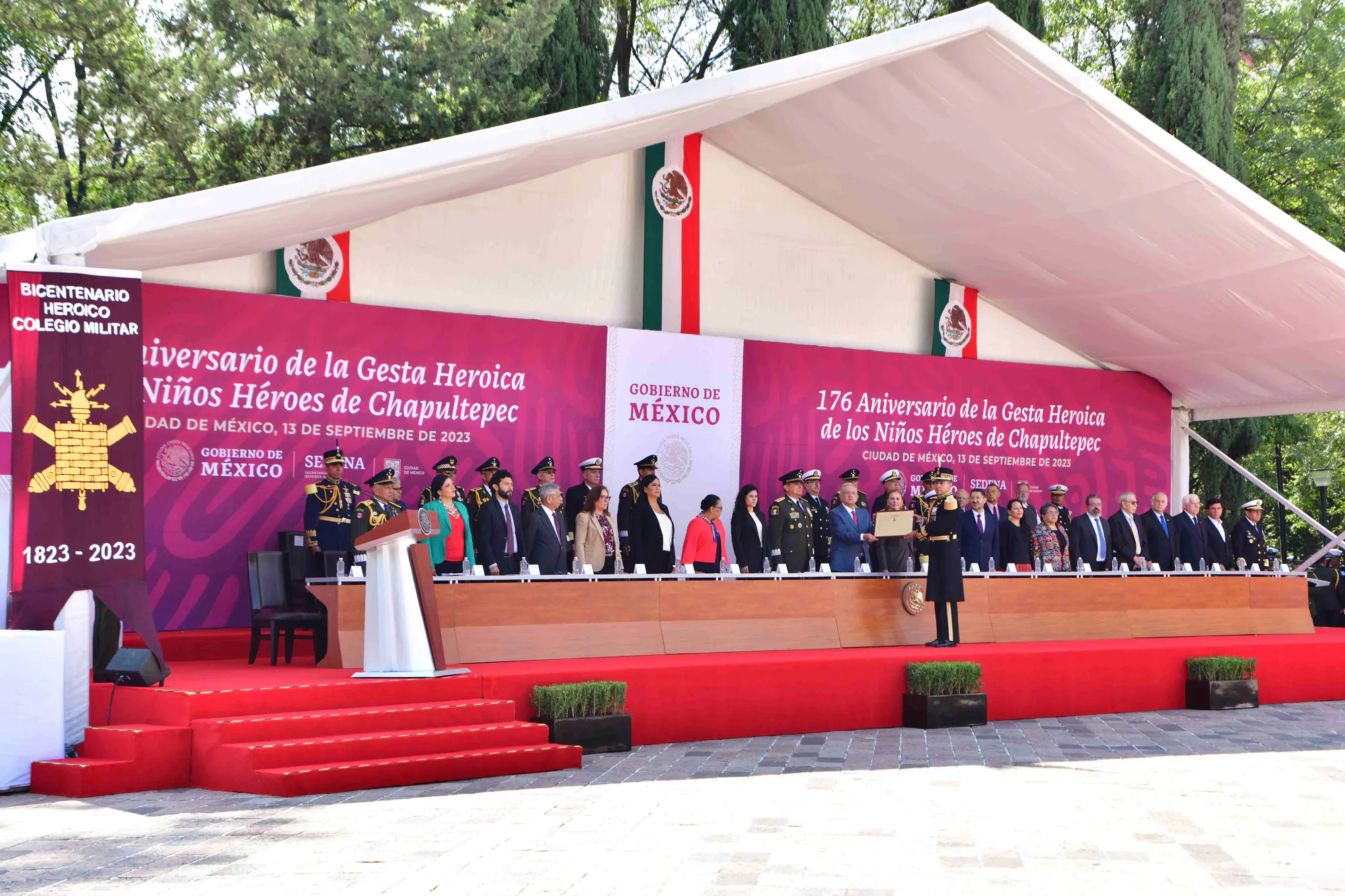 168 Aniversario de la Gesta Heroica de los Niños Héroes de Chapultepec. Ciudad de México. 13 de septiembre de 2015. Fuente: Presidencia de la República Mexicana