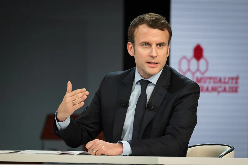 Macron en un debate durante la campaña electoral de 2017. Fuente: Mutualité Française