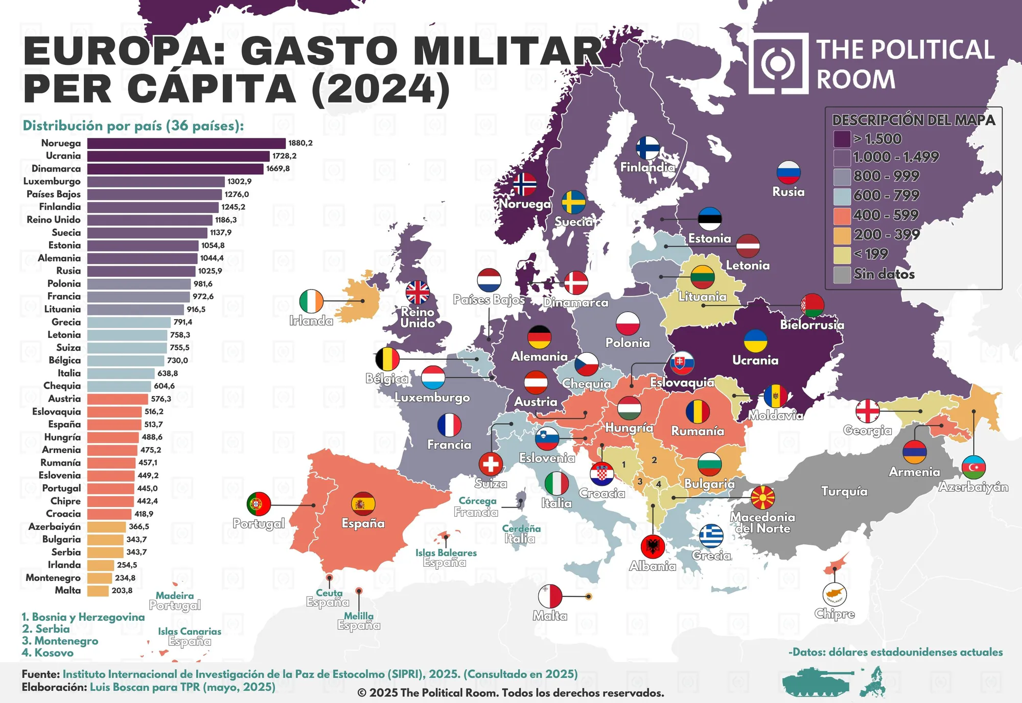 Mapa TPR 78 Gasto militar per cápita en Europa (2024).jpg
