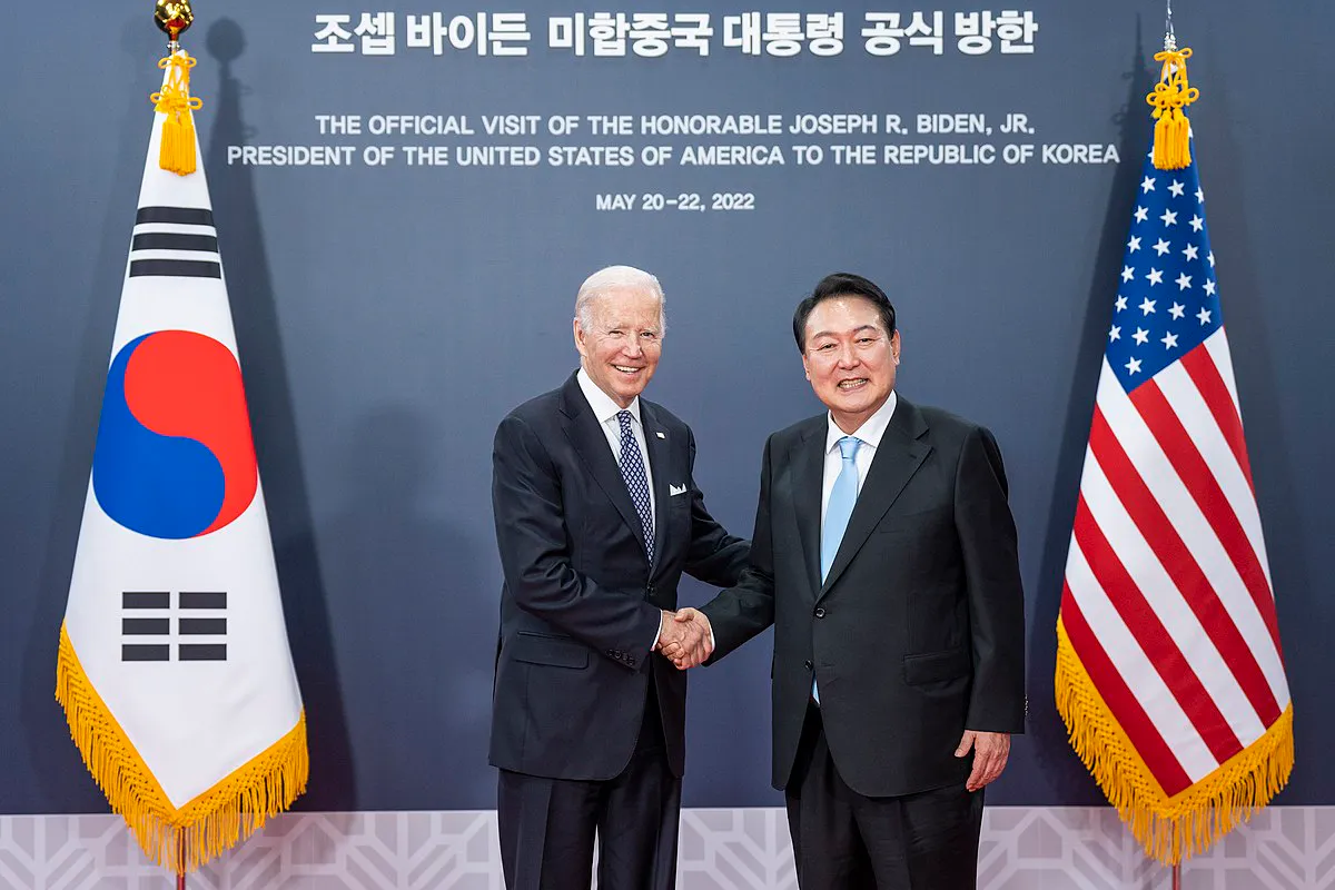Reunión de Joe Biden con el presidente de Corea del Sur, Yoon, en el año 2022. Fuente: Dominio Público