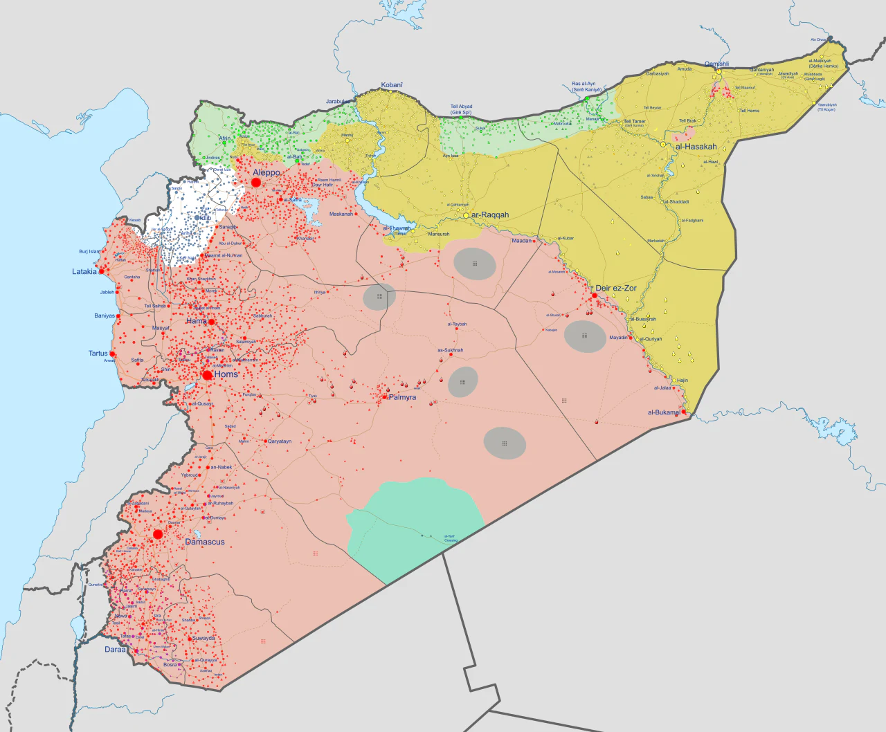 Situación de Siria antes de la ofensiva de los rebeldes. Autor: Rowan J. LP
