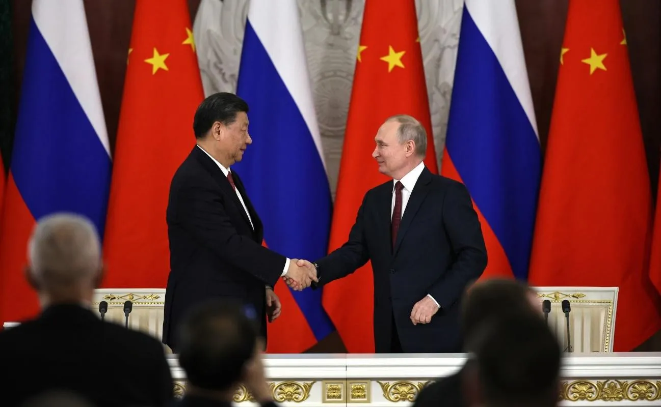 Xi Jinping y&nbsp;Vladímir Putin&nbsp;en Moscú en marzo de 2023. Fuente:&nbsp;Kremlin.ru