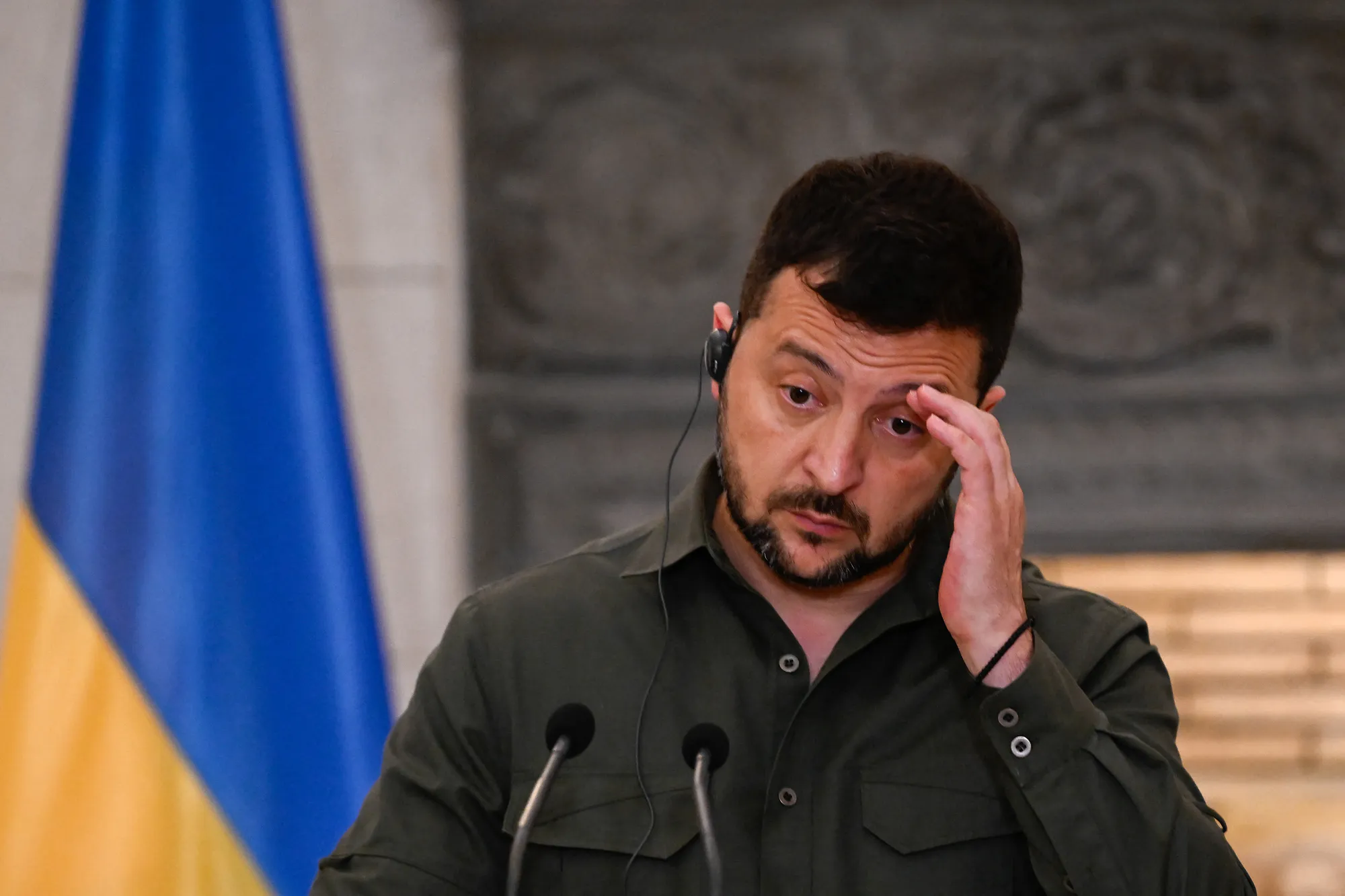 Volodymyr Zelensky en Atenas el 21 de agosto.Fotógrafo: Aris Messinis/AFP/Getty Images