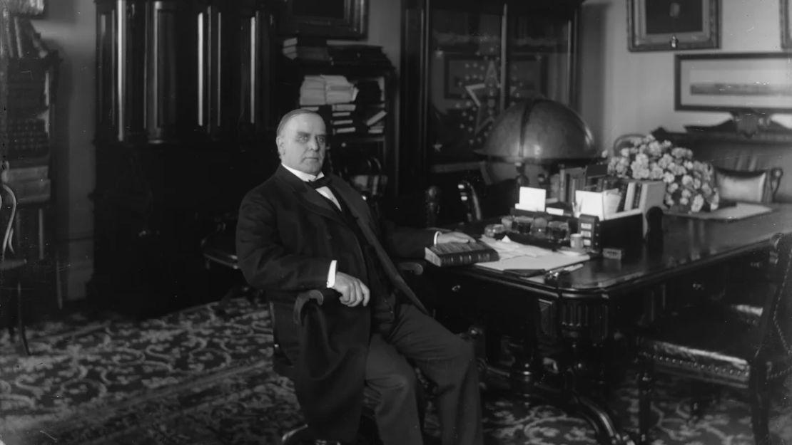 El presidente William McKinley en la Casa Blanca en 1900. Imágenes patrimoniales/Archivo Hulton//Getty Images